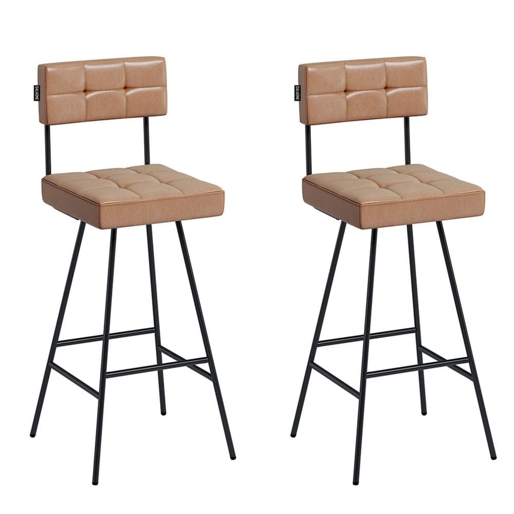 Kit 02 Banquetas Altas Creveland Assento Quadrado e Com Encosto EdeCasaMoveis