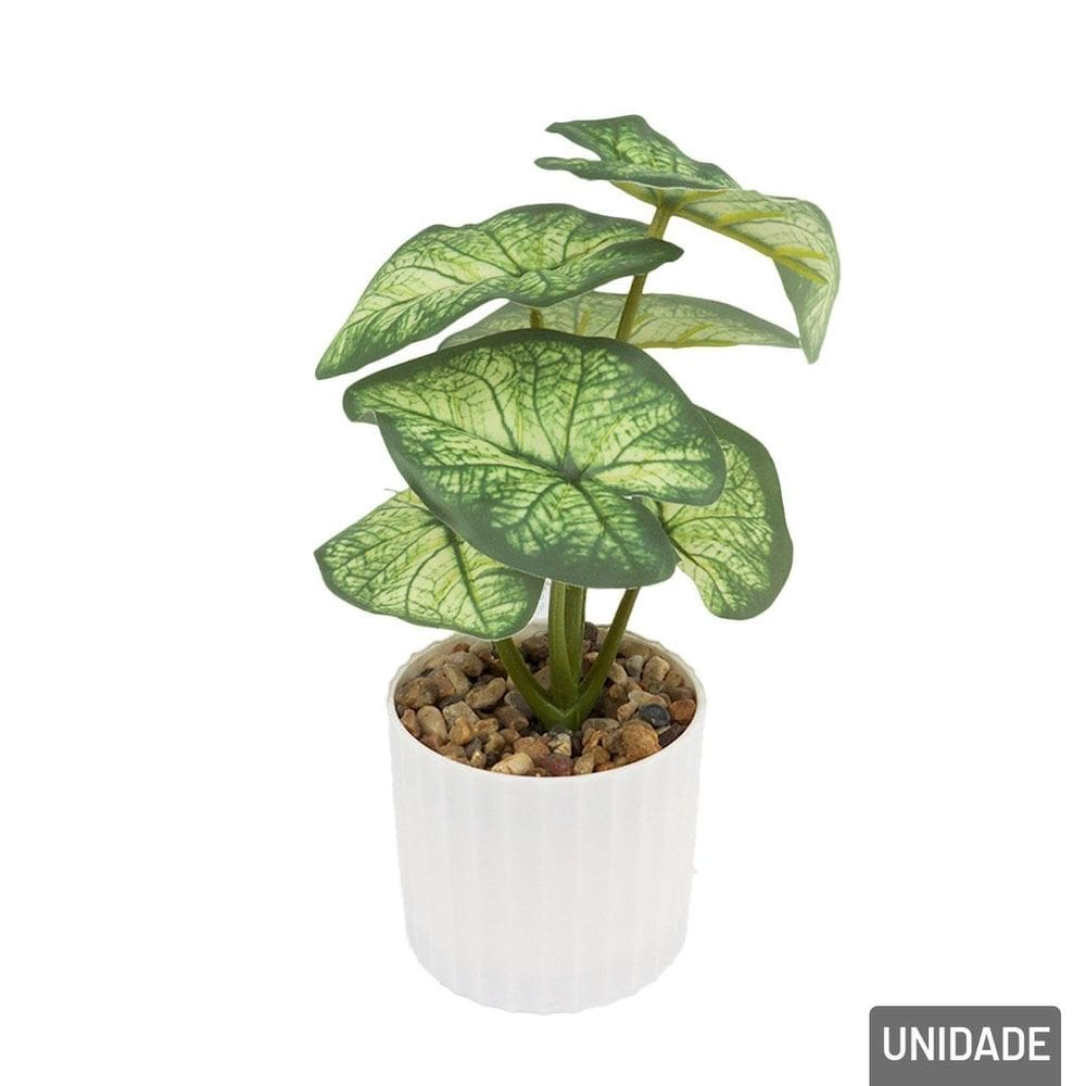 Vaso Decorativo de Plástico 22cm Planta com Pedras - Tudo em Caixa