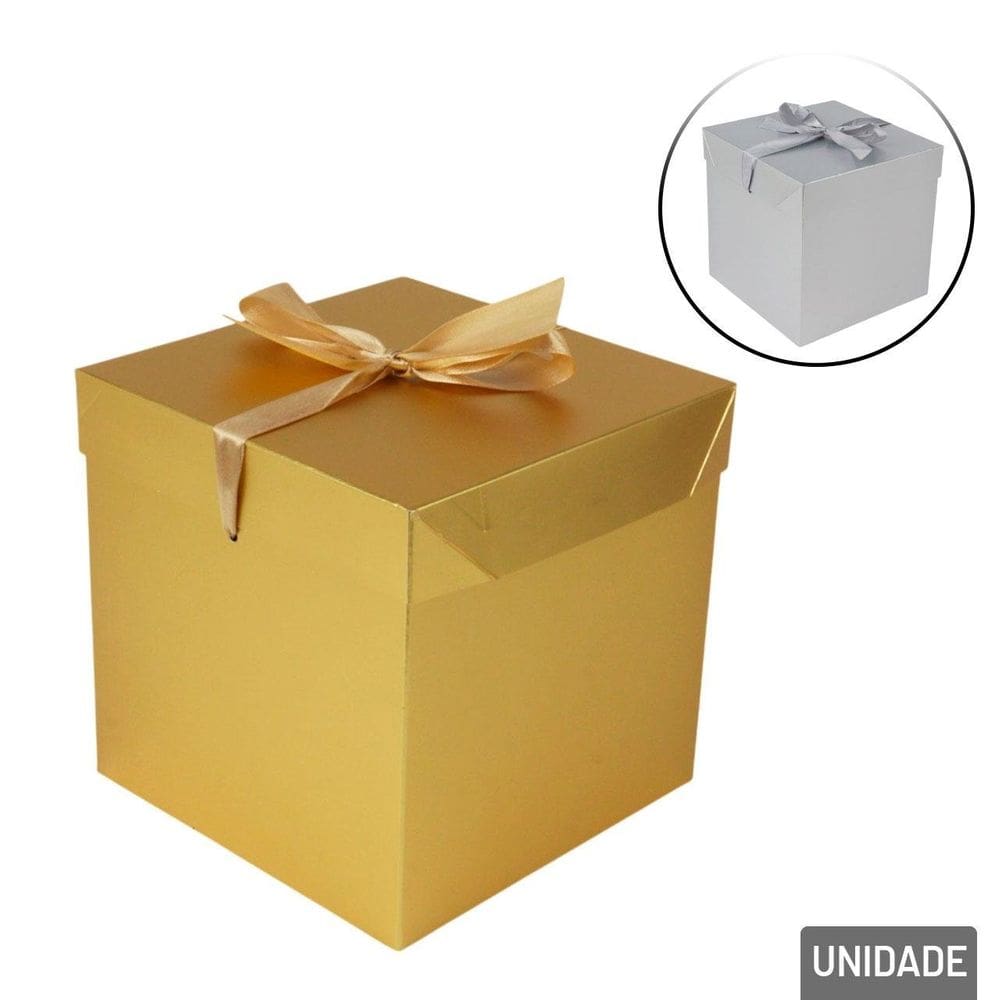 Caixa de Presente de Papel 15cm com Laço Color - Tudo em Caixa