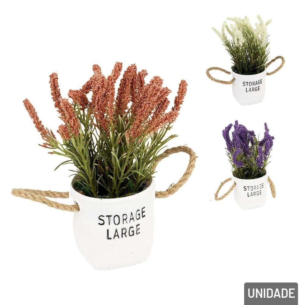 Vaso Decorativo de Plástico 23cm Planta com Alçass - Tudo em Caixa