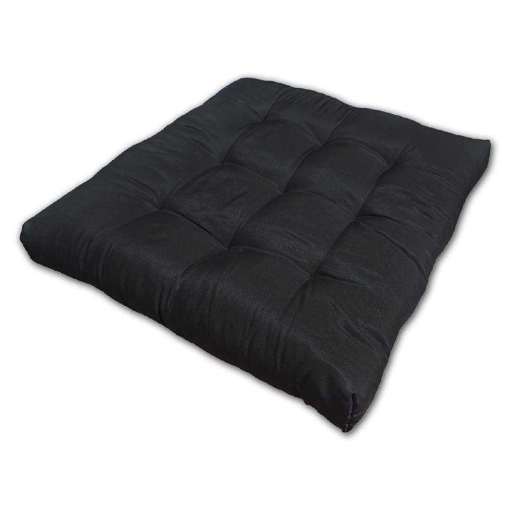 Almofada Futon Assento Decoração 60x60cm Flat Preto