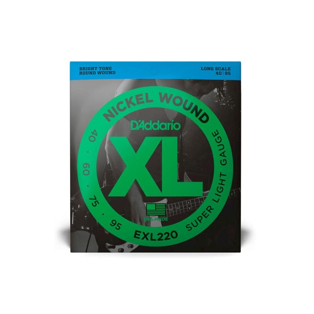 Cordas Para Baixo 4 Cordas D Addario Xl Exl220-4 .040-.095 [F108]