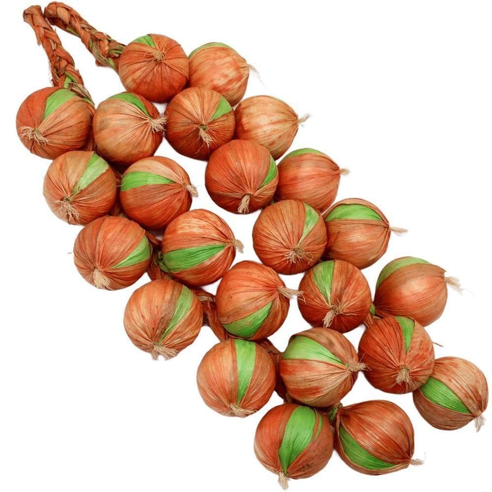 Kit 2 Tranças De Cebola Artificial Decoração Artesanal 47cm