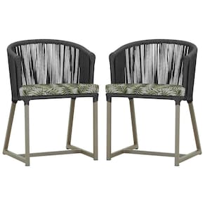 2 Cadeiras De Jantar Noronha Fendi Corda Náutica E5 Trama Preto