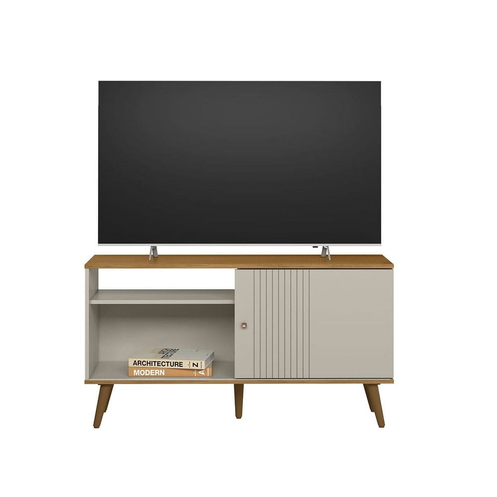 Rack Para Tv Até 50 0,64 x 1,20 Safira Nature-Off White EdeCasaMoveis