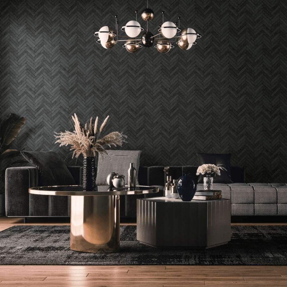 Papel De Parede Struktura Geométrico Cinza 45761