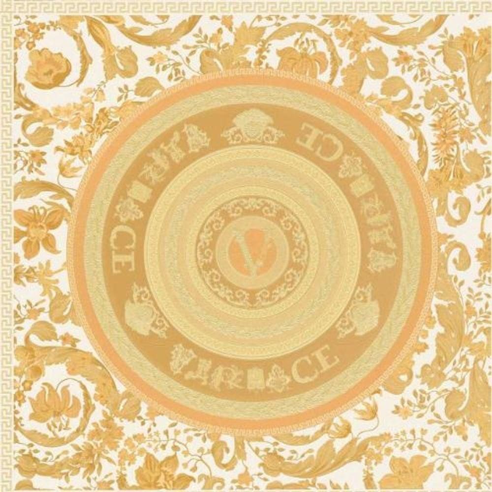 Papel De Parede Versace V Arabesco Amarelo 387054