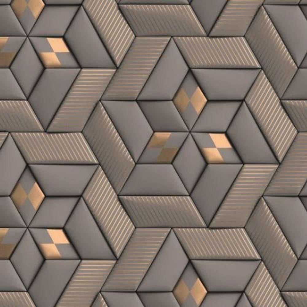 Painel De Parede The Wall 2 Geométrico Dourado 391781