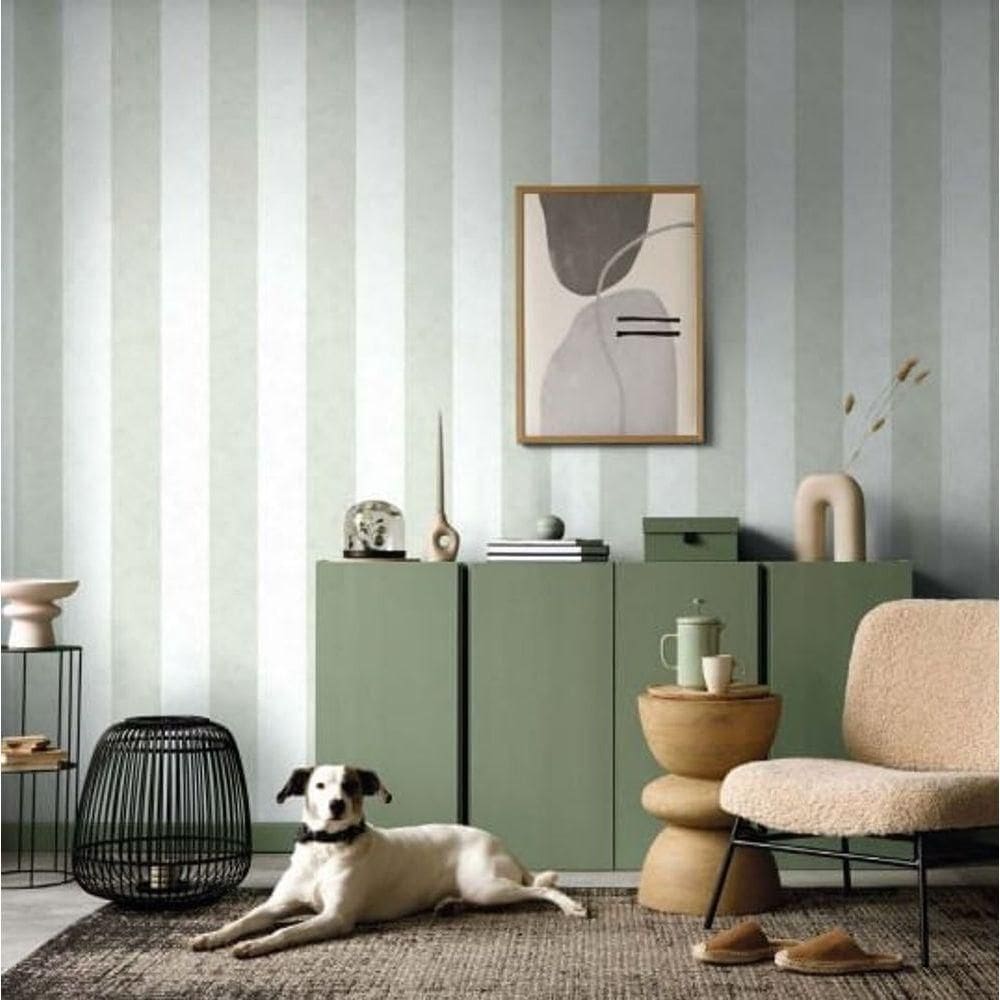 Papel De Parede Sheilas Listrado Verde 34411