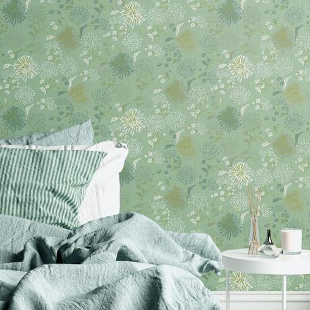 Papel De Parede House Of Turnowsky Floral Verde 389004