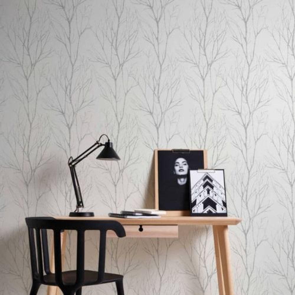 Papel De Parede Attractive 2 Folhagem Branco 372602