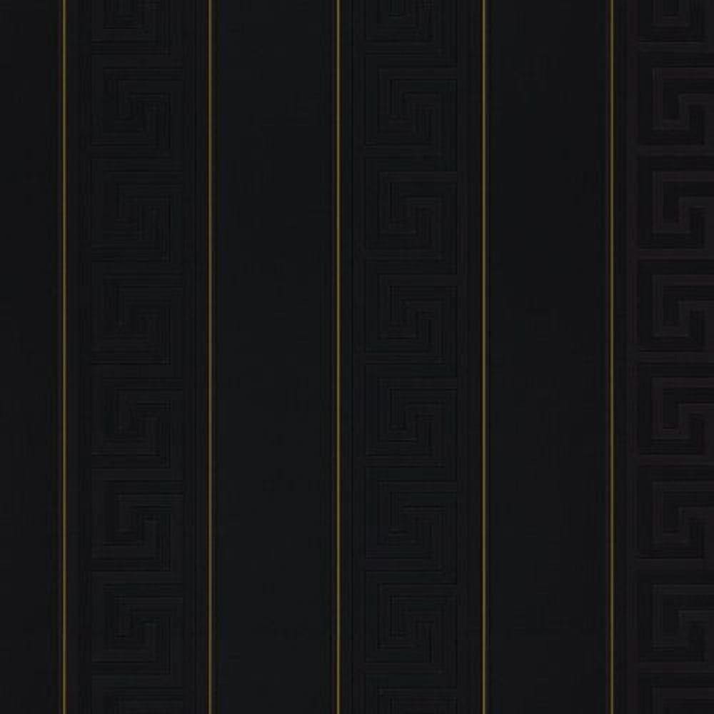 Papel De Parede Versace V Listrado Preto 935244