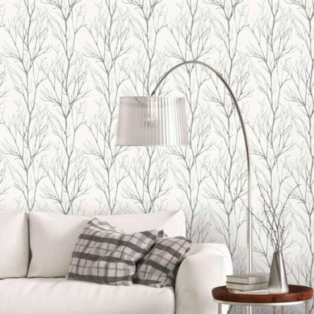 Papel De Parede Attractive 2 Folhagem Branco 372604