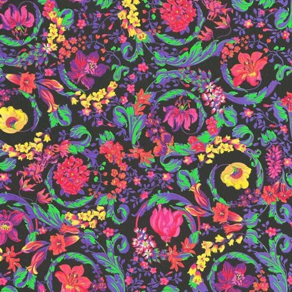 Papel De Parede Versace V Floral Colorido 387061