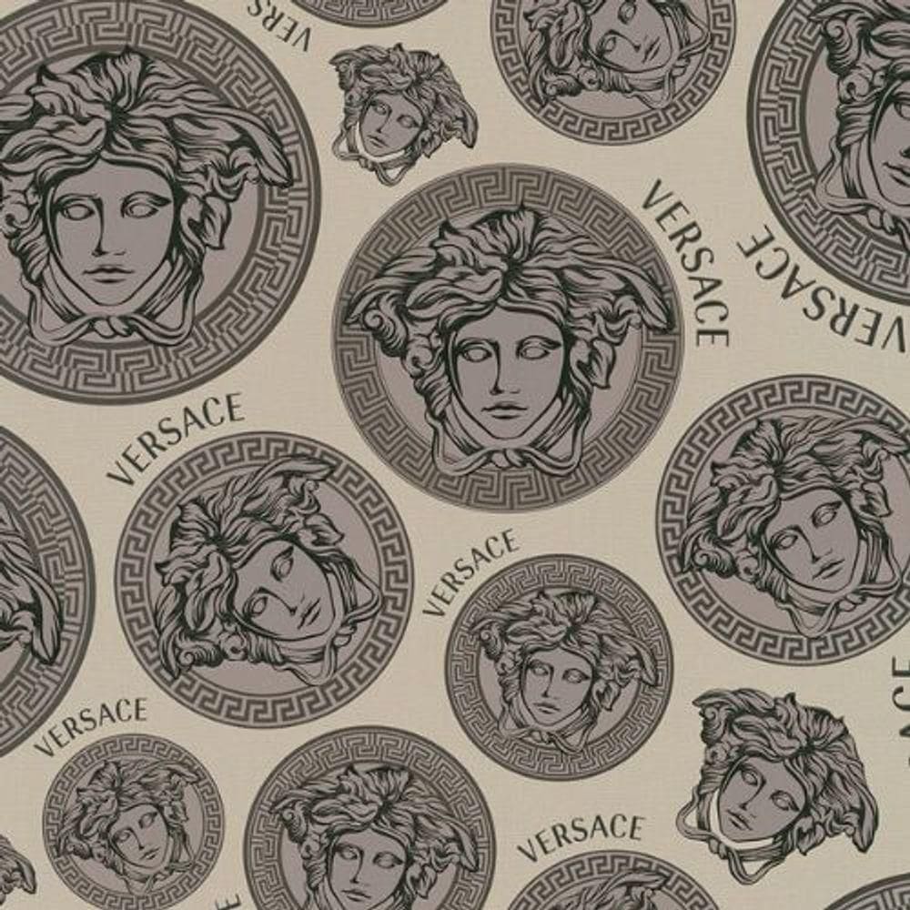Papel De Parede Versace V Moderno Bege 386112