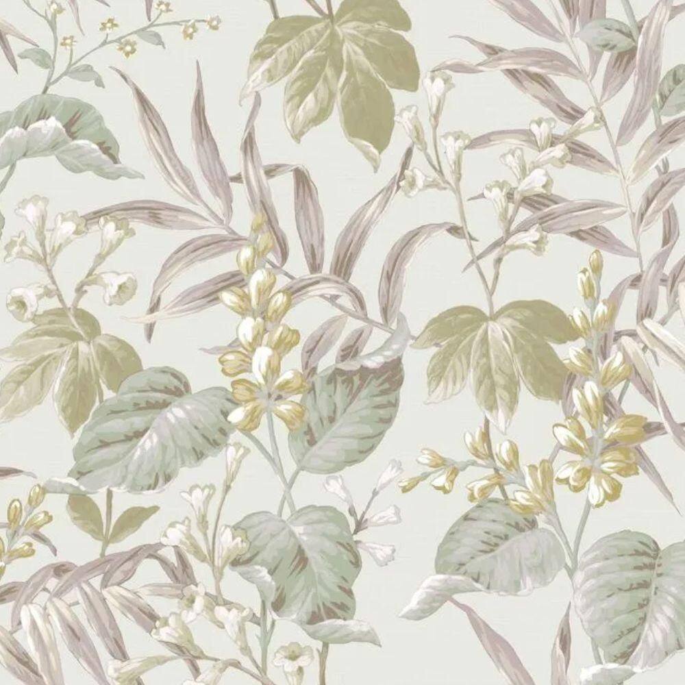 Papel De Parede Thema Folhagem Branco 28855