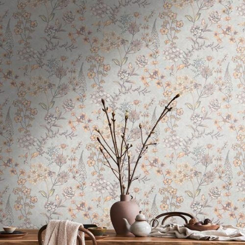 Papel De Parede Metropolitan Stories 3 Floral Cinza 391171ms