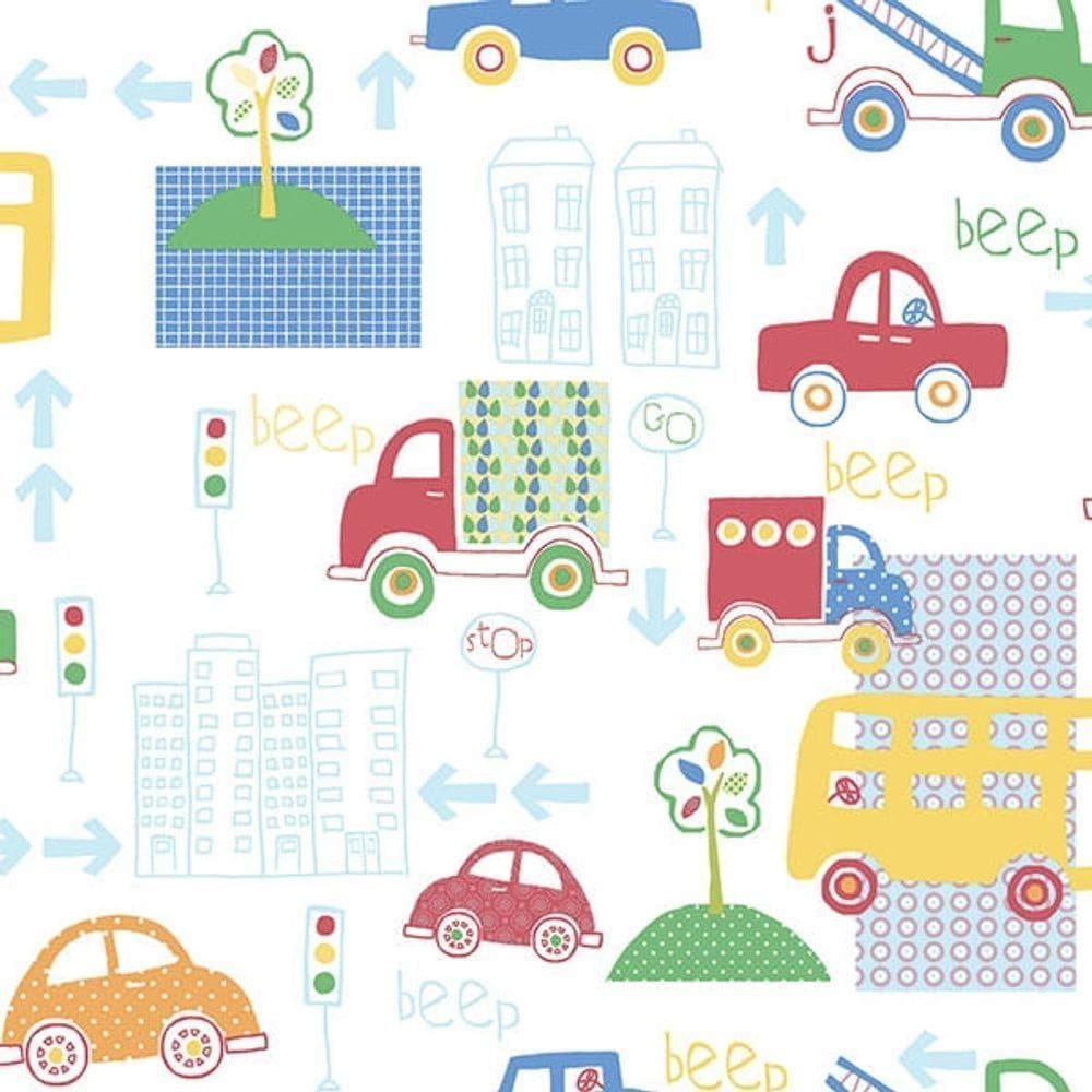 Papel De Parede Just 4 Kids Carros G56010 - Rolo 10m X 0,52m
