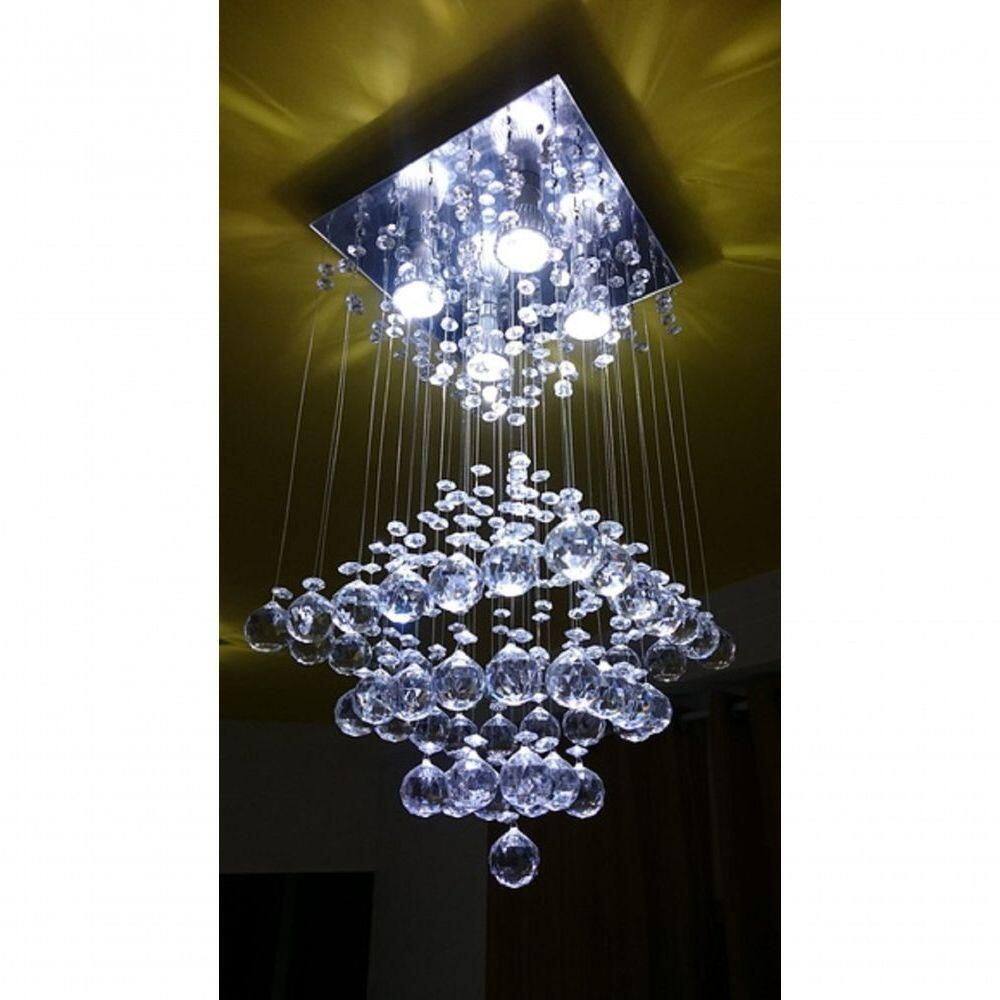 Lustre Para Sala, Quarto, Cozinha, Cristal K9 Base 30x30 70cm