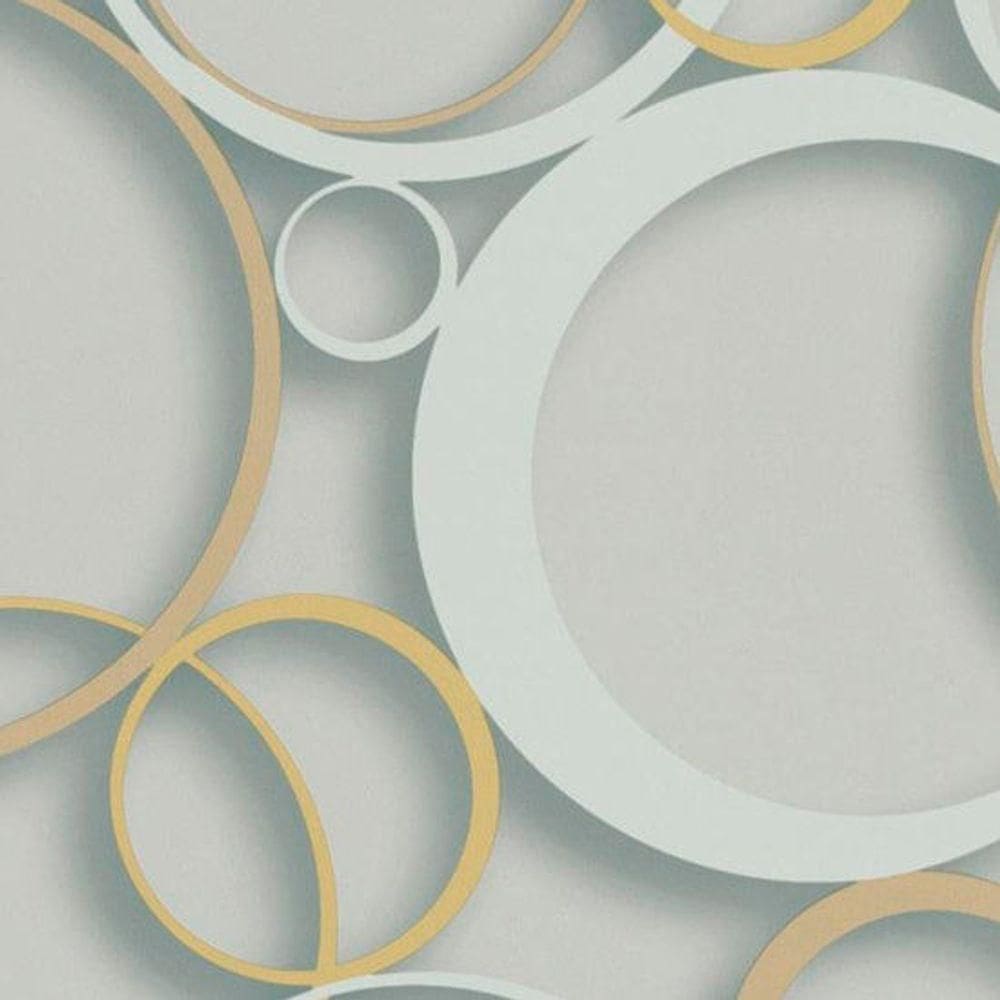 Papel De Parede Ddd Em 3d Max 28302 Círculos - Rolo 10m X 0,53m