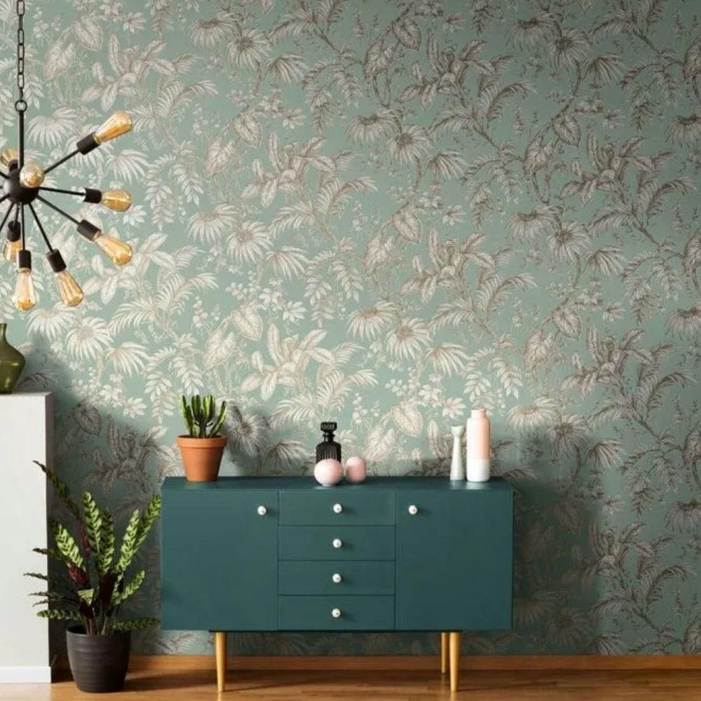 Papel De Parede Jackie Folhagem Verde 6818-50