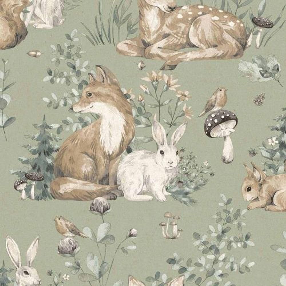 Papel De Parede Minime Infantil Verde 17105