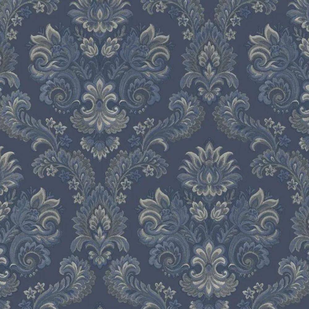 Papel De Parede Thema Damask Azul 28829