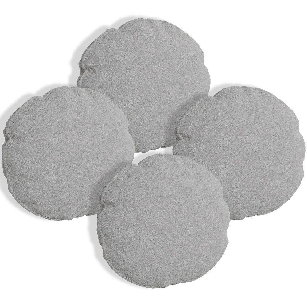 Kit 4 Capas Para Almofada Redonda Boucle 40x40cm - 7 Decor Prata