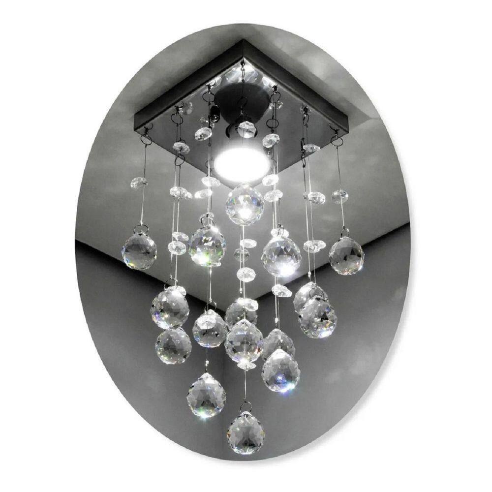 Lustre Para Sala, Quarto, Banheiro, Cozinha Em Cristal K9 Base 14x14 40cm