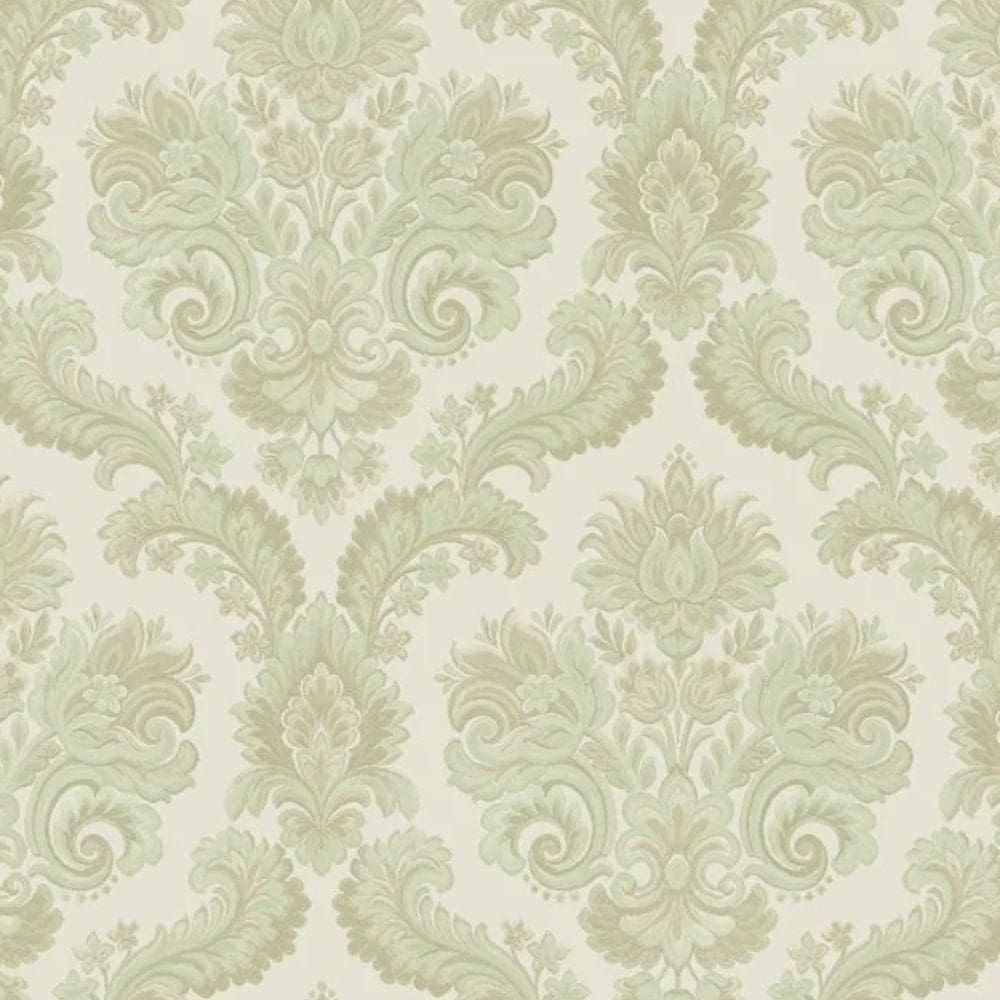 Papel De Parede Thema Damask Verde 28825