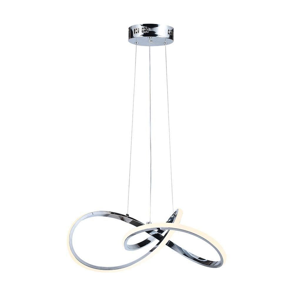 Lustre Pendente Taschibra Design Tóquio 30w Led 45cm Luz Quente 3000k Bivolt Cromado