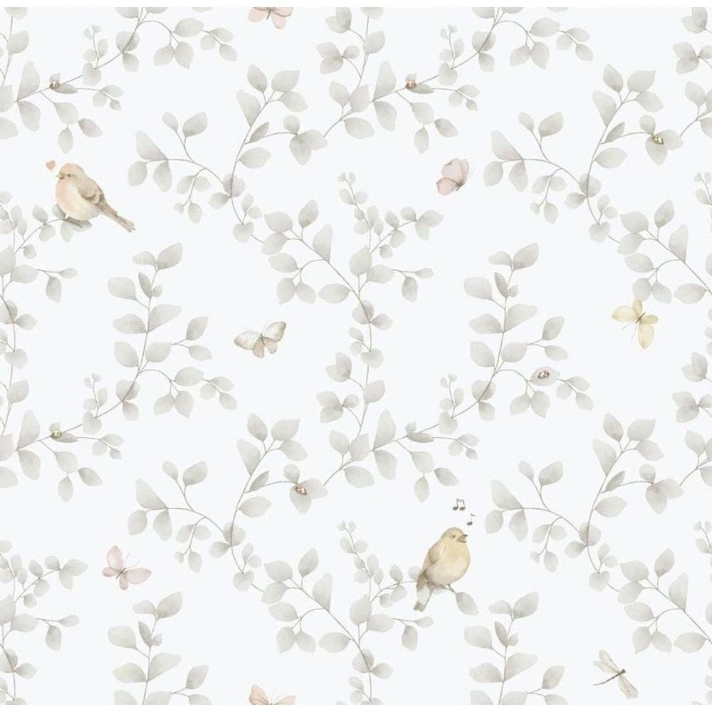 Papel De Parede Enzo Folhagem Cinza 284-2