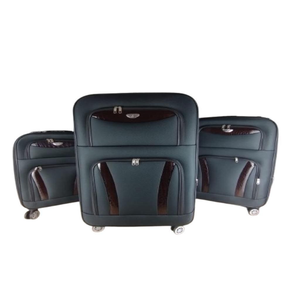 Kit Conjunto De Mala De Viagem Expansível 360º Com 4 Rodas Giratórias, 3 Peças (p, M, G), Rígida Com Senha E Bolso Front