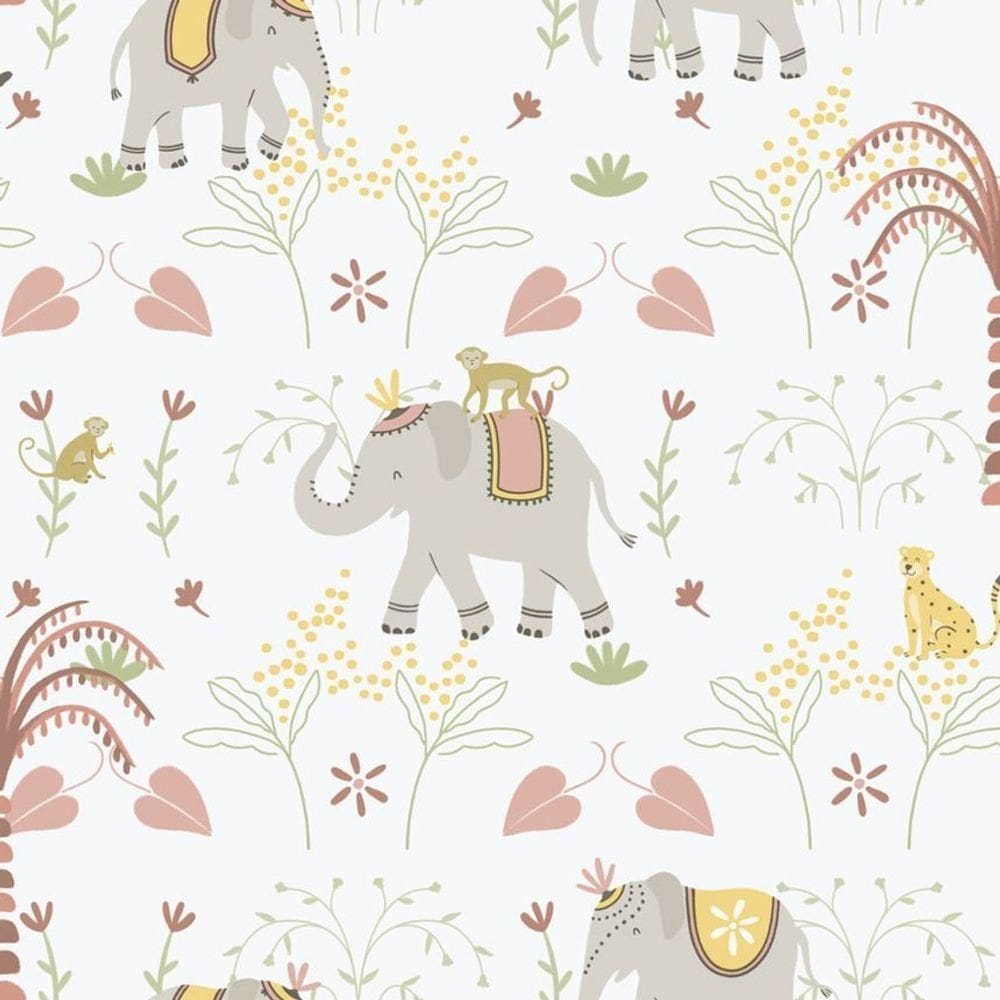 Papel De Parede Enzo Elefante Colorido 285-4