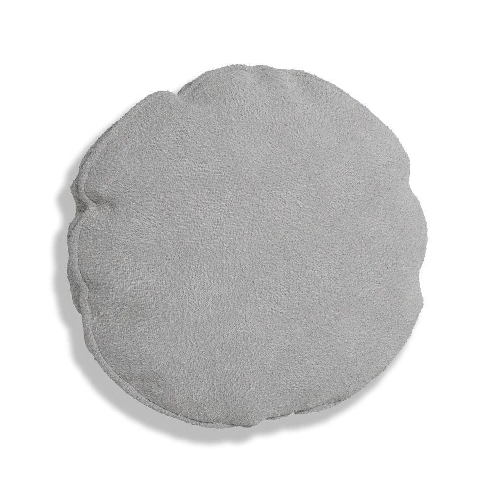 Capa Para Almofada Redonda Boucle 50x50cm 7 Decor Prata