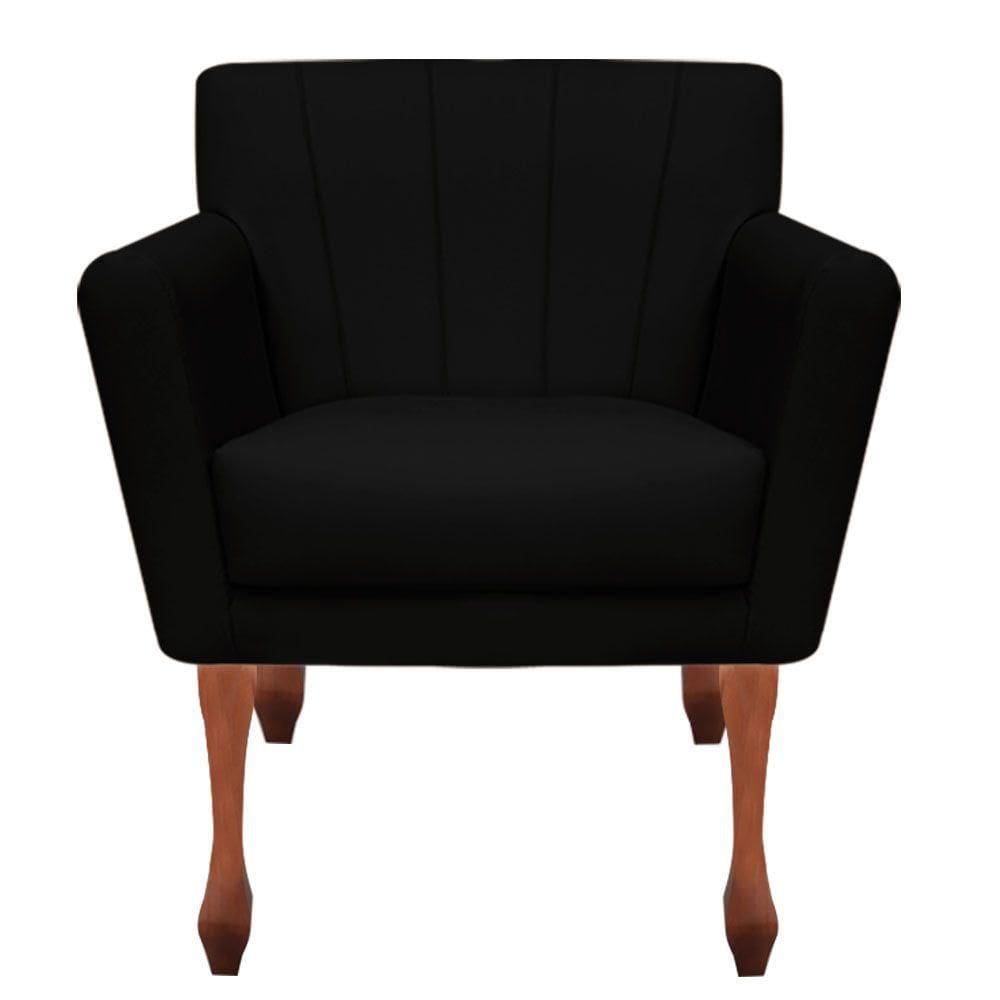 Poltrona Decorativa Clinicas Iza Retro Dritex sintetico Preto