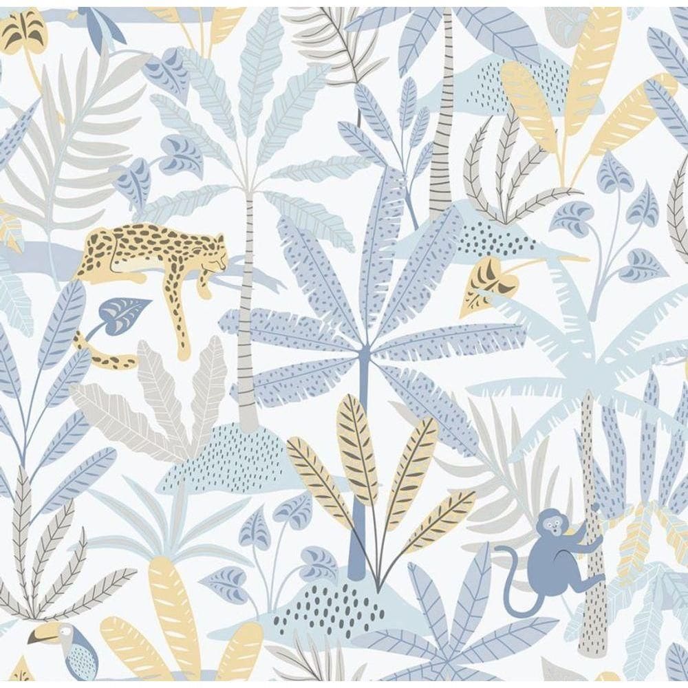 Papel De Parede Enzo Selva Azul 286-2