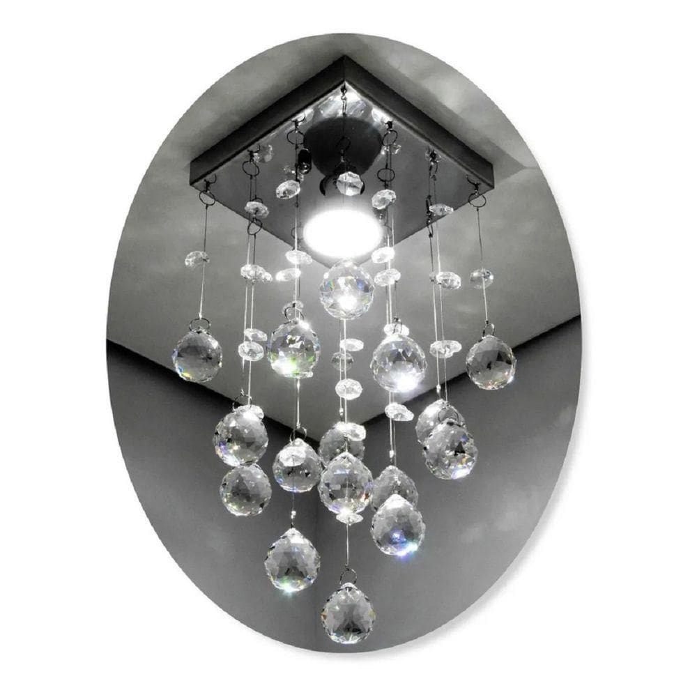 Lustre Para Sala, Quarto, Banheiro, Cozinha Em Cristal K9 Base 14x14 30cm