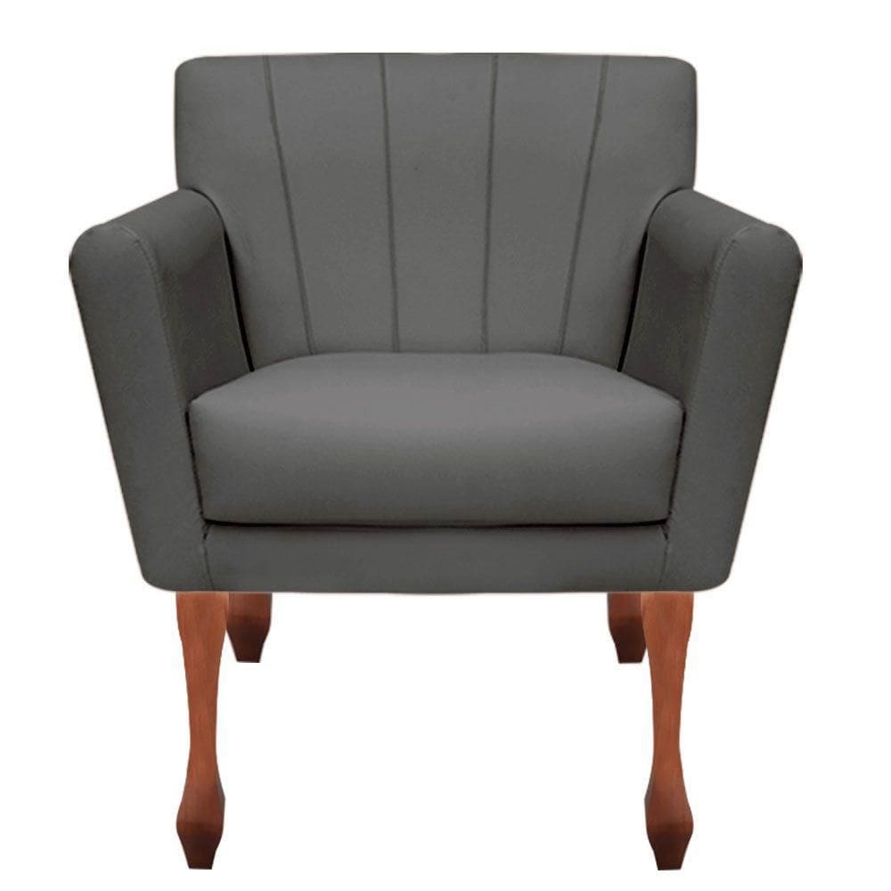 Poltrona Decorativa Clinicas Iza Retro Dritex sintetico Cinza