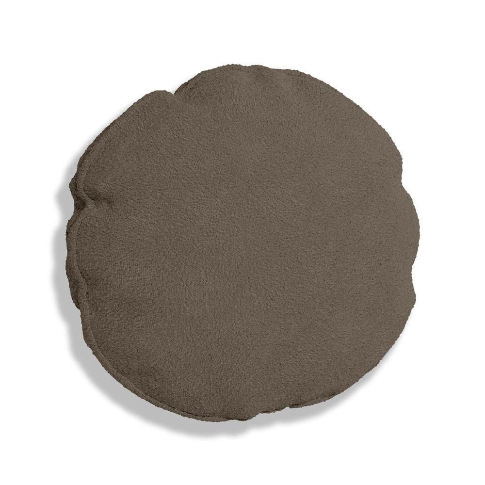 Capa Para Almofada Redonda Boucle 40x40cm - 7 Decor Marrom