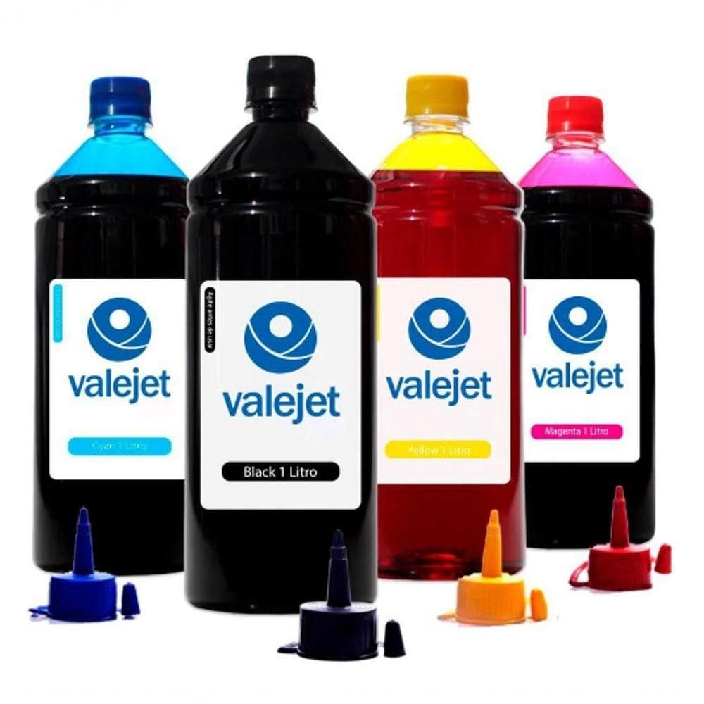 Kit 4 Tintas Para Canon Gx7010 Valejet Cmyk 1 Litro
