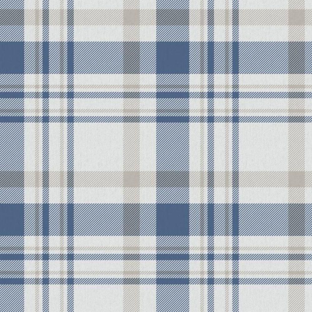 Papel De Parede Hana Xadrez Azul 1906-2