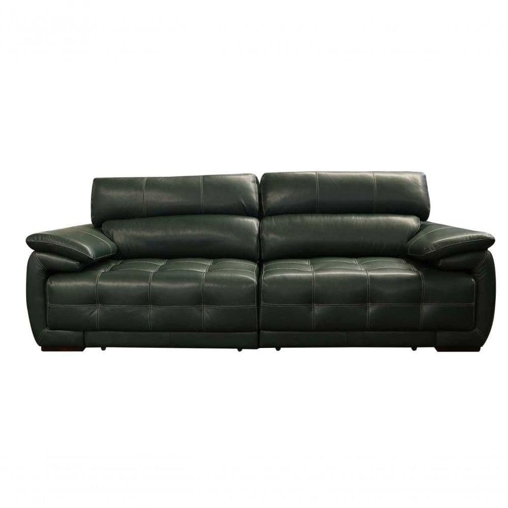 Sofá Retrátil E Reclinável De Couro Filipinas 2,40 M Green Bicolor - Mempra Design