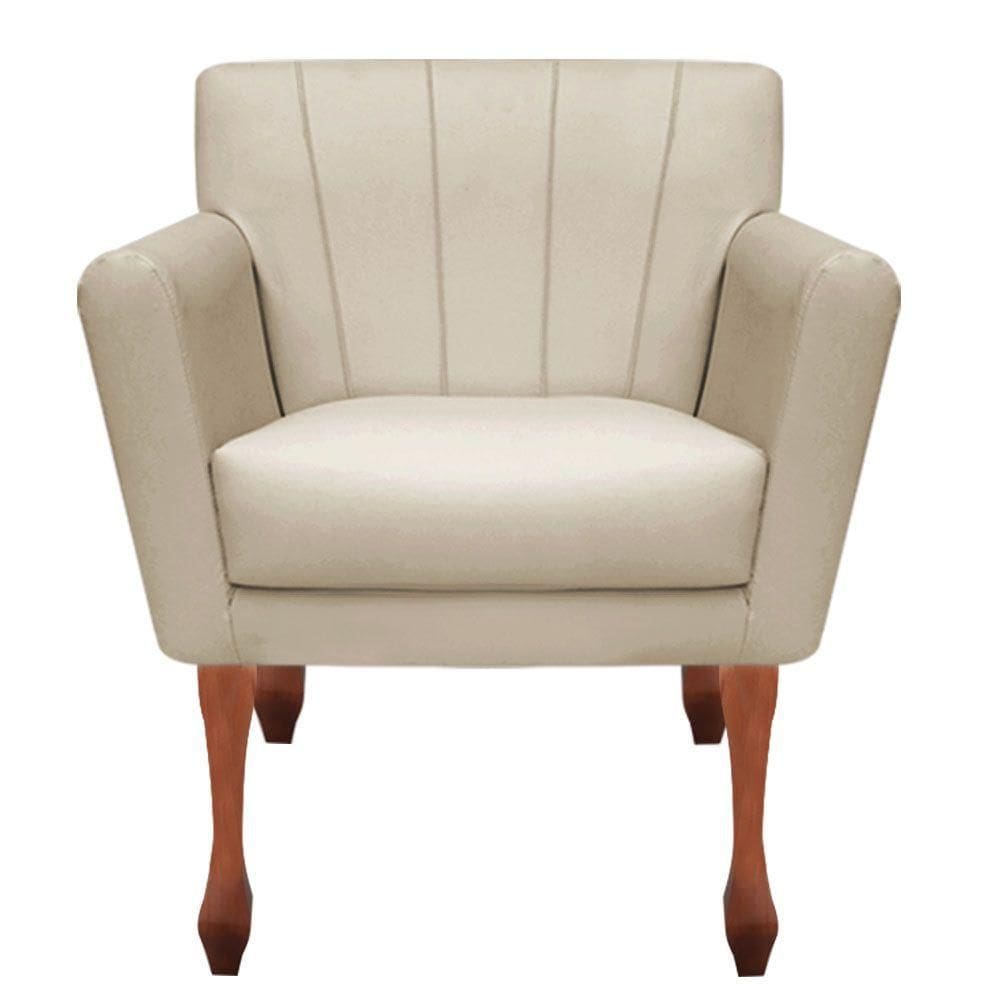Poltrona Decorativa Clinicas Iza Retro Dritex suede Bege
