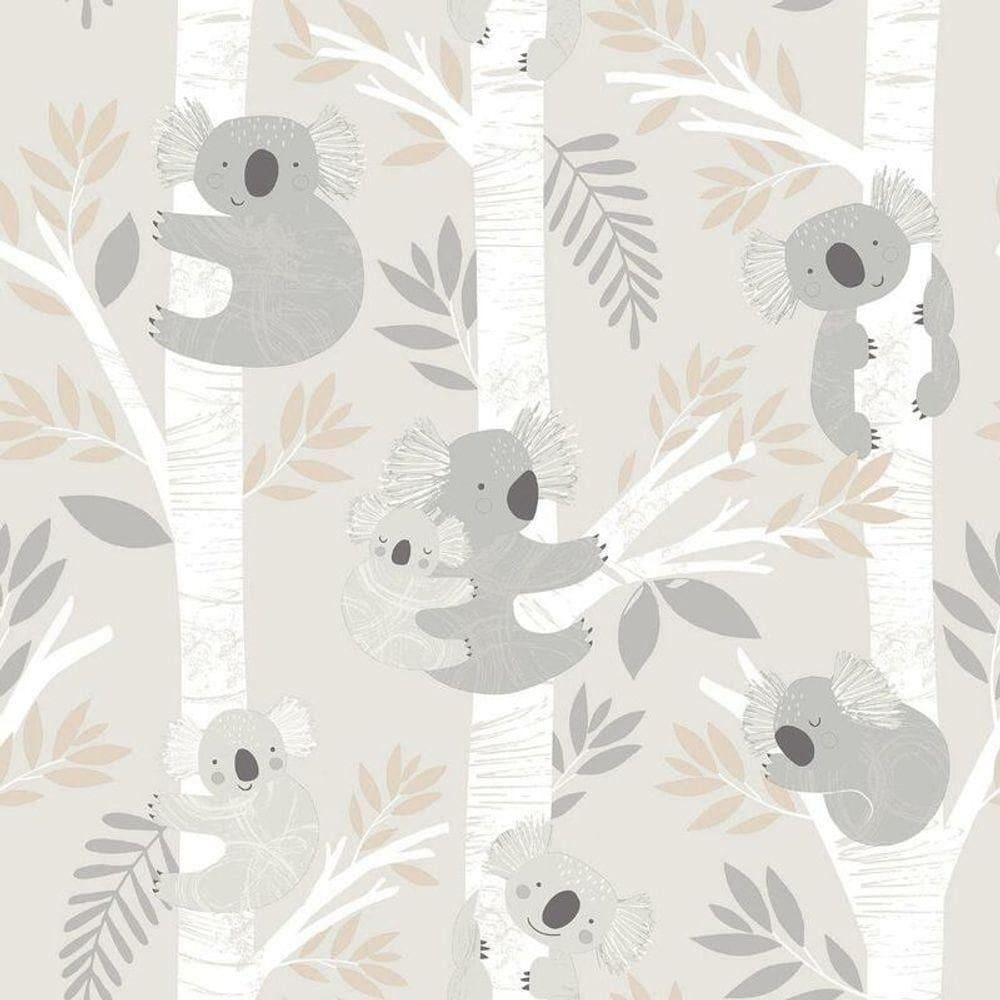 Papel De Parede Coalas - G78385 Greige E Gliter Tiny Tots 2 - G78385