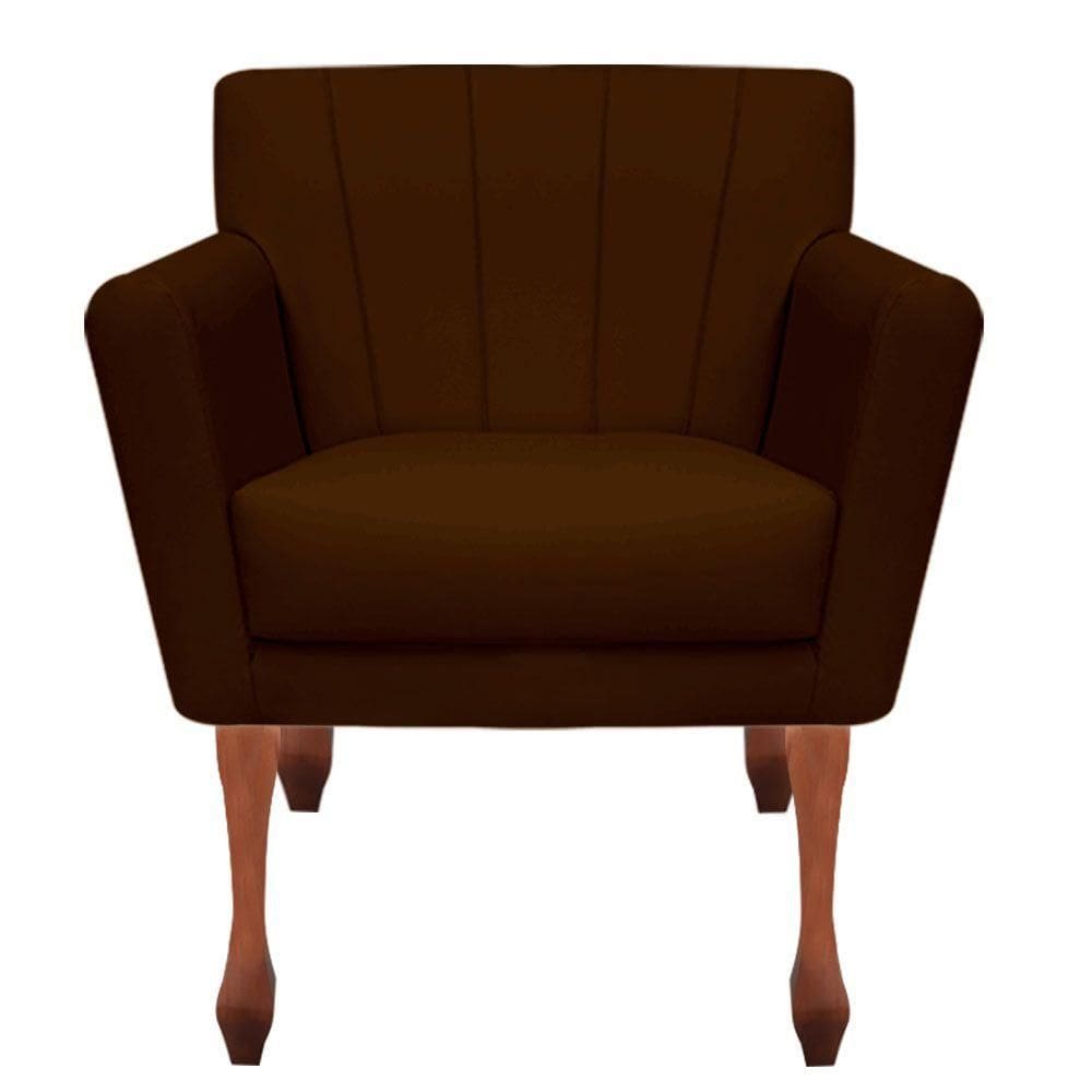 Poltrona Decorativa Clinicas Iza Retro Dritex suede Marrom