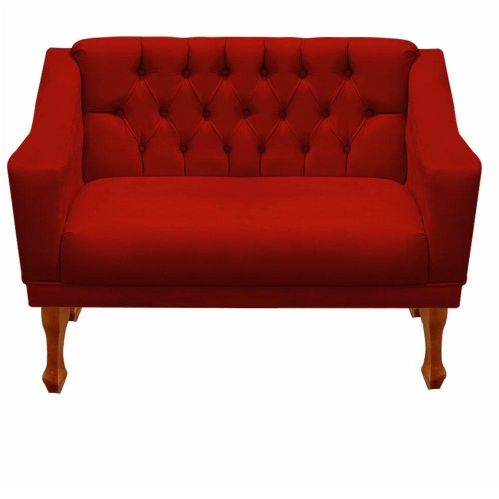 Namoradeira Decorativa Recepção Grecia Dritex suede Vermelho