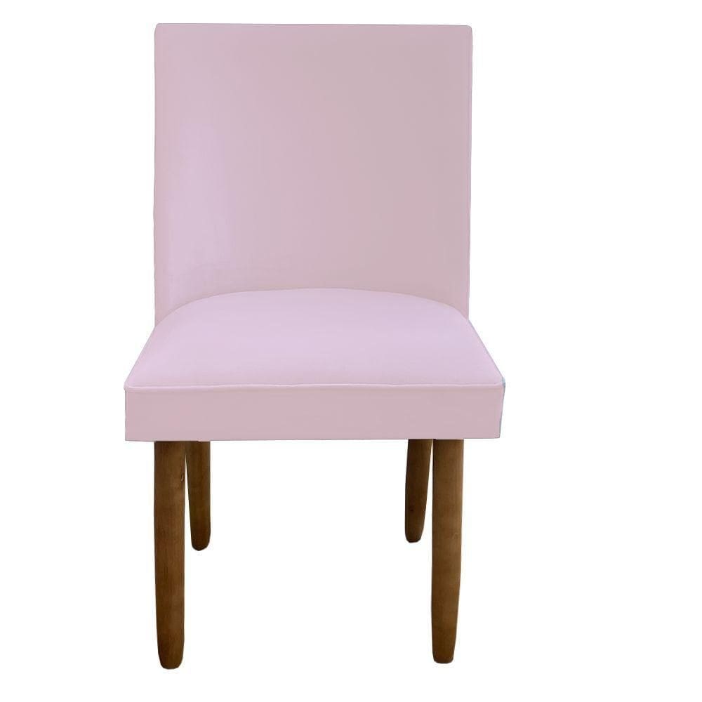 Cadeira Para Sala De Jantar Tóquio Pés Palito Suede Rosa Bebê D`classe Decor