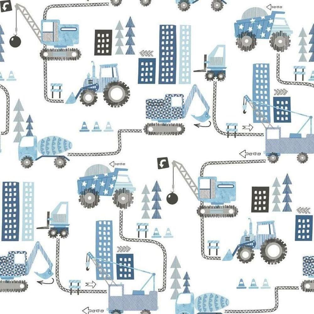 Papel De Parede De Construção - G78360 Azul Tiny Tots 2 - G78360