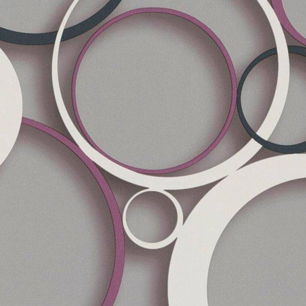 Papel De Parede Ddd Em 3d Max 28304 Círculos - Rolo 10m X 0,53m